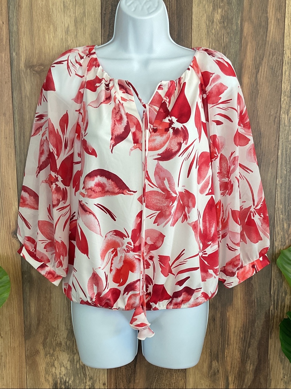 PerSeption Concept Floral Tie-Front Blouse C251